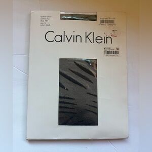 Calvin Klein tiger stripe stockings black